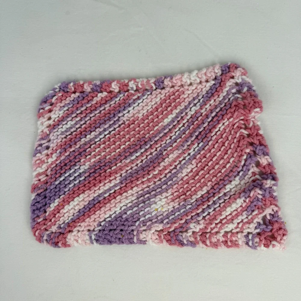 Handmade Crochet Knit Dishcloth Set 5pc Cotton Reusable Washcloths Multi Color